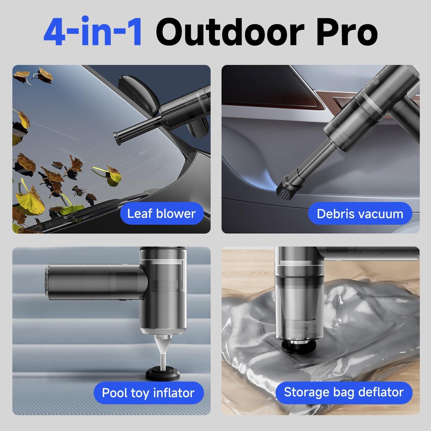 Aspiradora de Coche Mottinhill D120 4-en-1 Sin Cable 15,000Pa