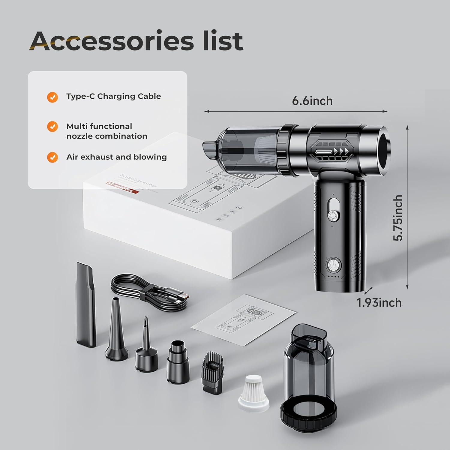 Aspiradora Portátil Inalámbrica Elecbee 16000pa 3 en 1