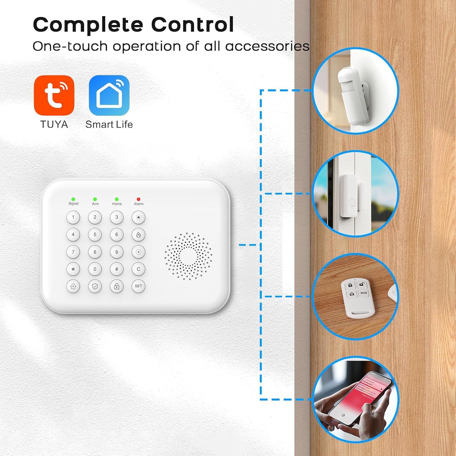 Sistema de Alarma Inalámbrico PGST con Control Remoto y App