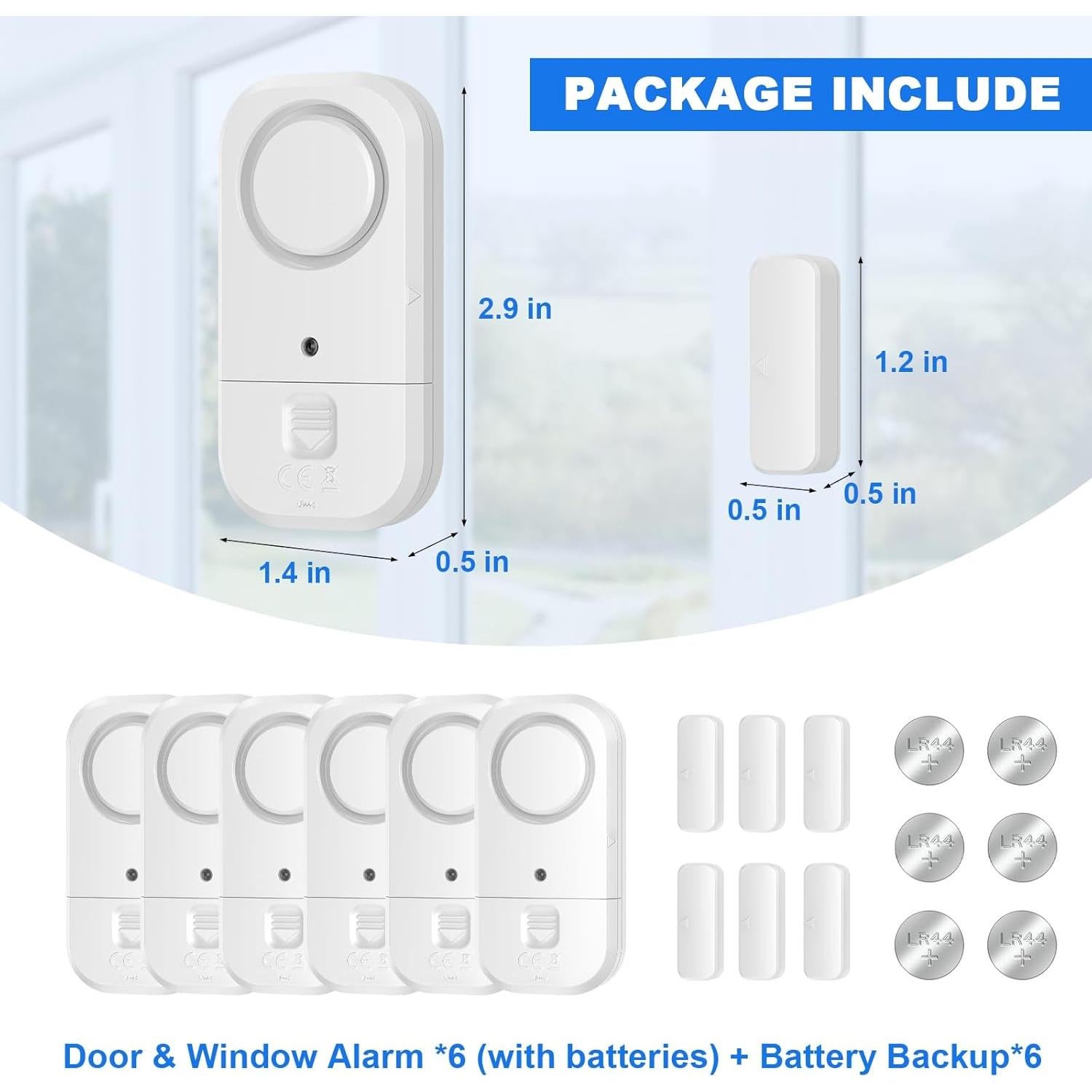 Sensores de Alarma de Puerta y Ventana ANKOSHUN 6 Paquete