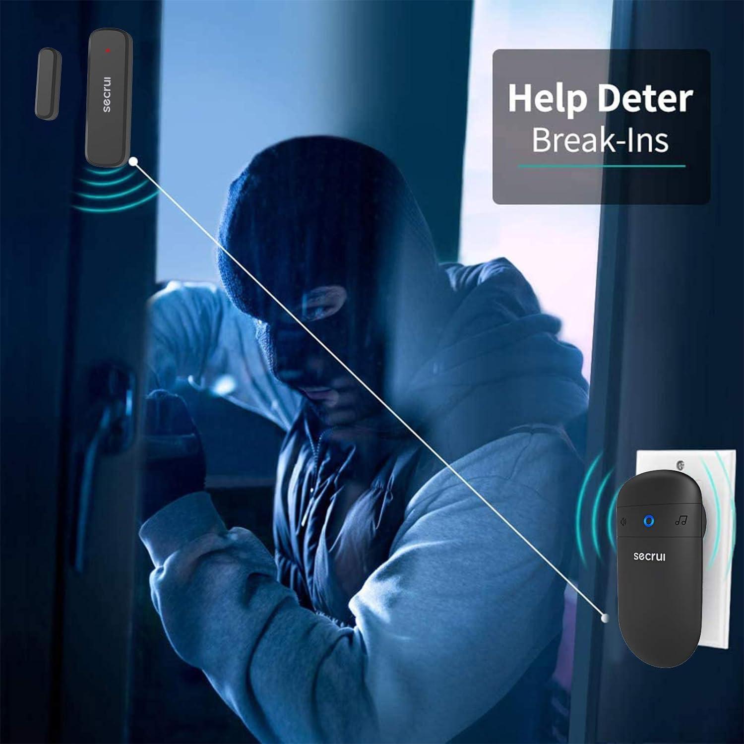 Timbre de puerta inalámbrico SECRUI con 2 sensores y 52 timbres