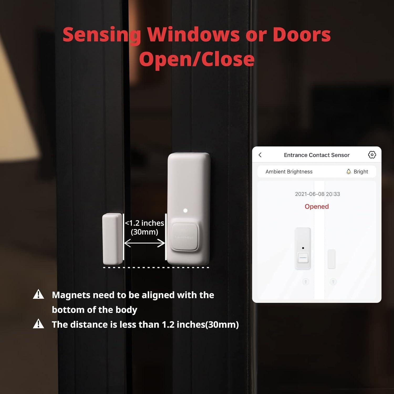 Sensor de Contacto SwitchBot para Puertas y Ventanas - Seguridad Inteligente