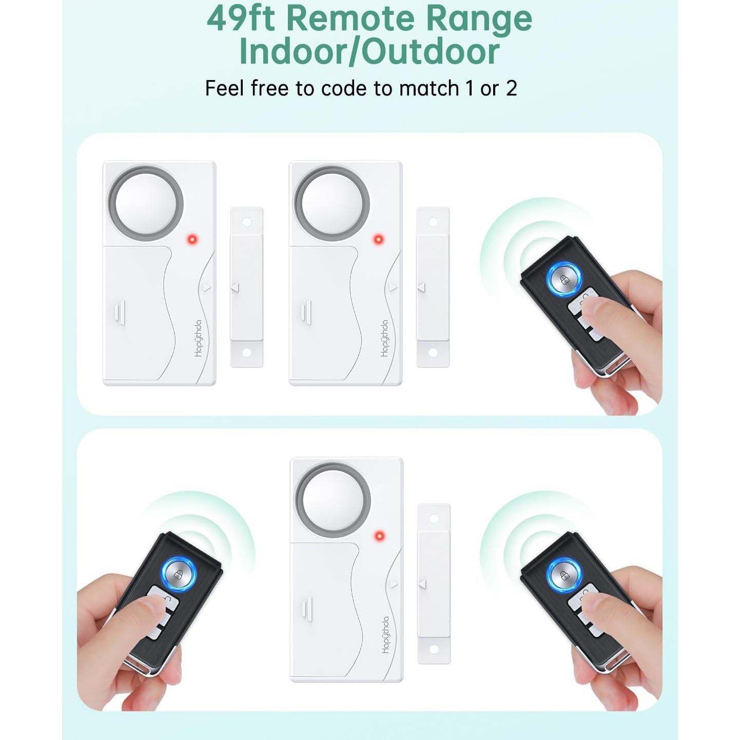 Alarma de Puerta HAPYTHDA con Control Remoto - Paquete de 2