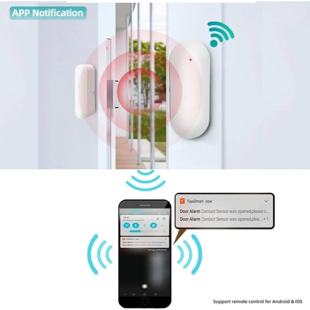 Sensor Inalámbrico de Puerta y Ventana PGST WiFi 2.4GHz