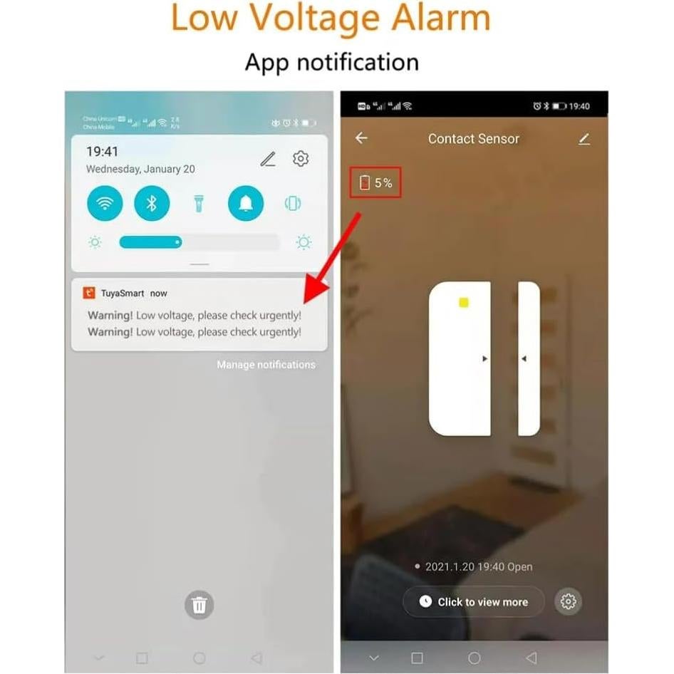 Sensor Inalámbrico de Puerta y Ventana PGST WiFi 2.4GHz