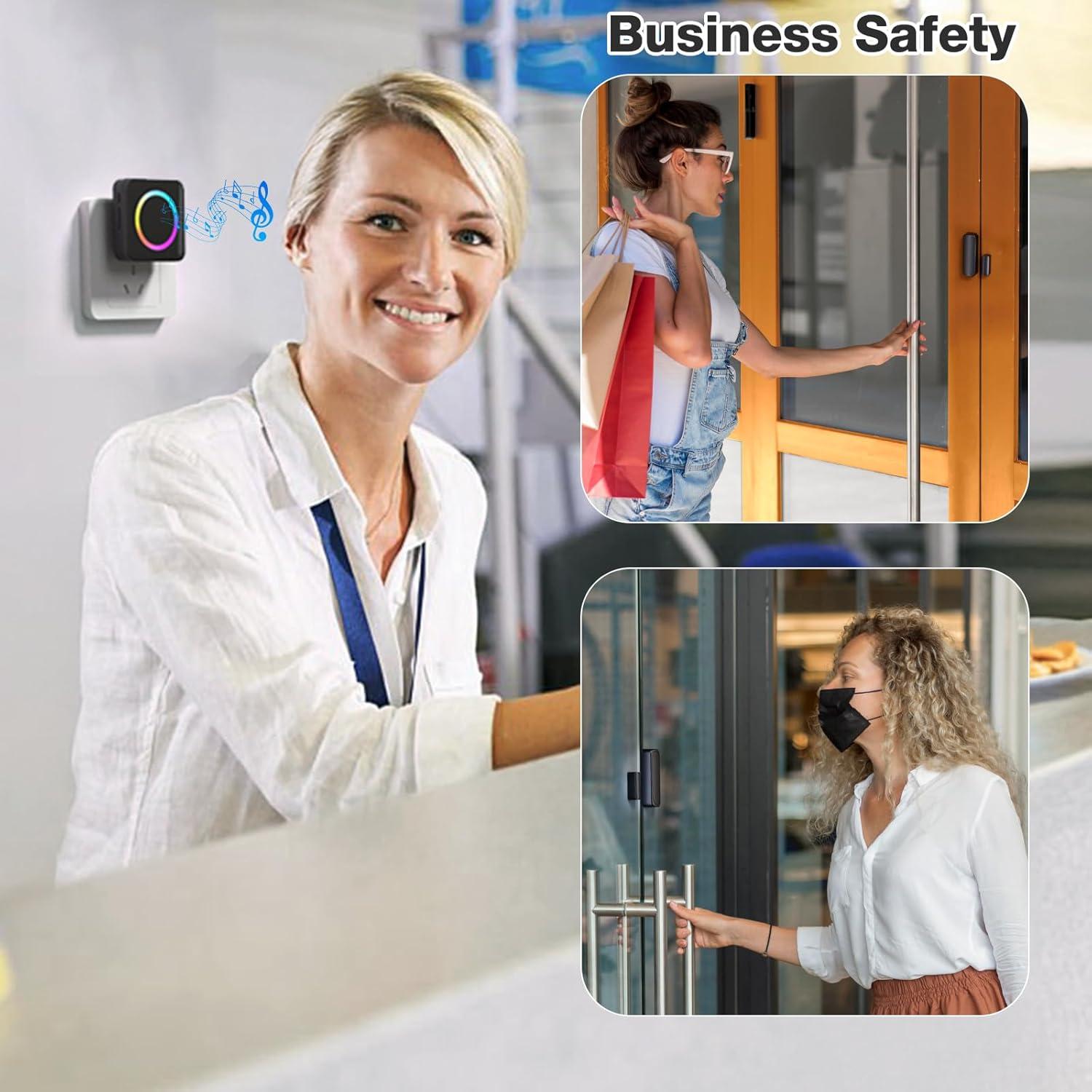 Timbre Inalámbrico Satisure con Sensor de Puerta Negro