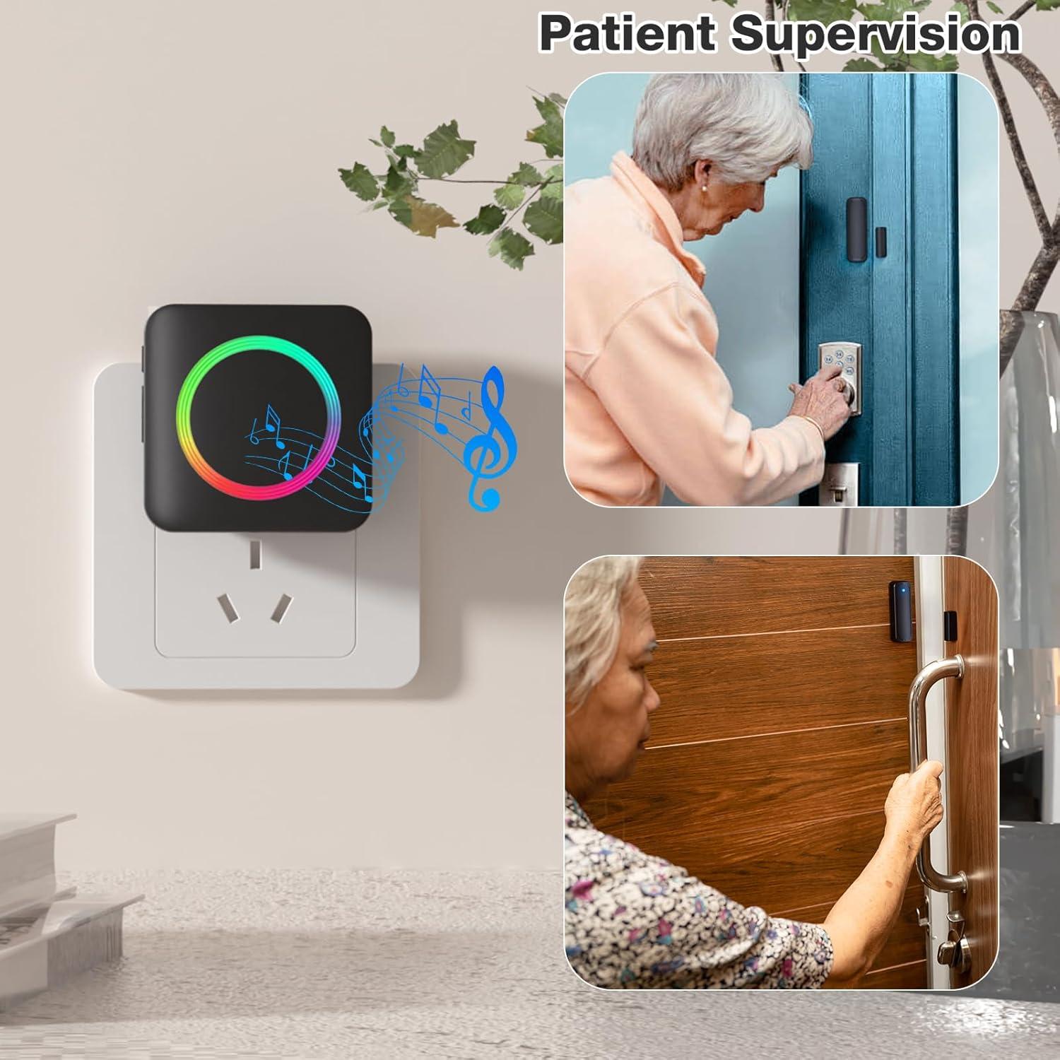 Timbre Inalámbrico Satisure con Sensor de Puerta Negro