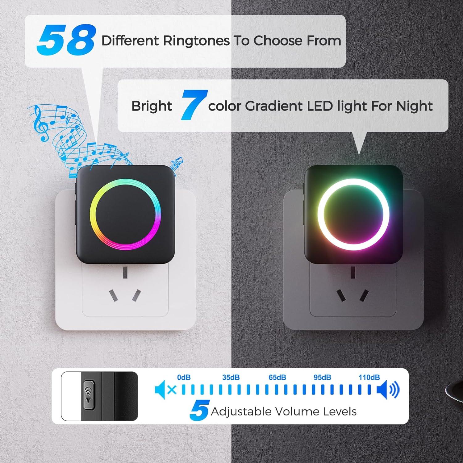 Timbre Inalámbrico Satisure con Sensor de Puerta Negro