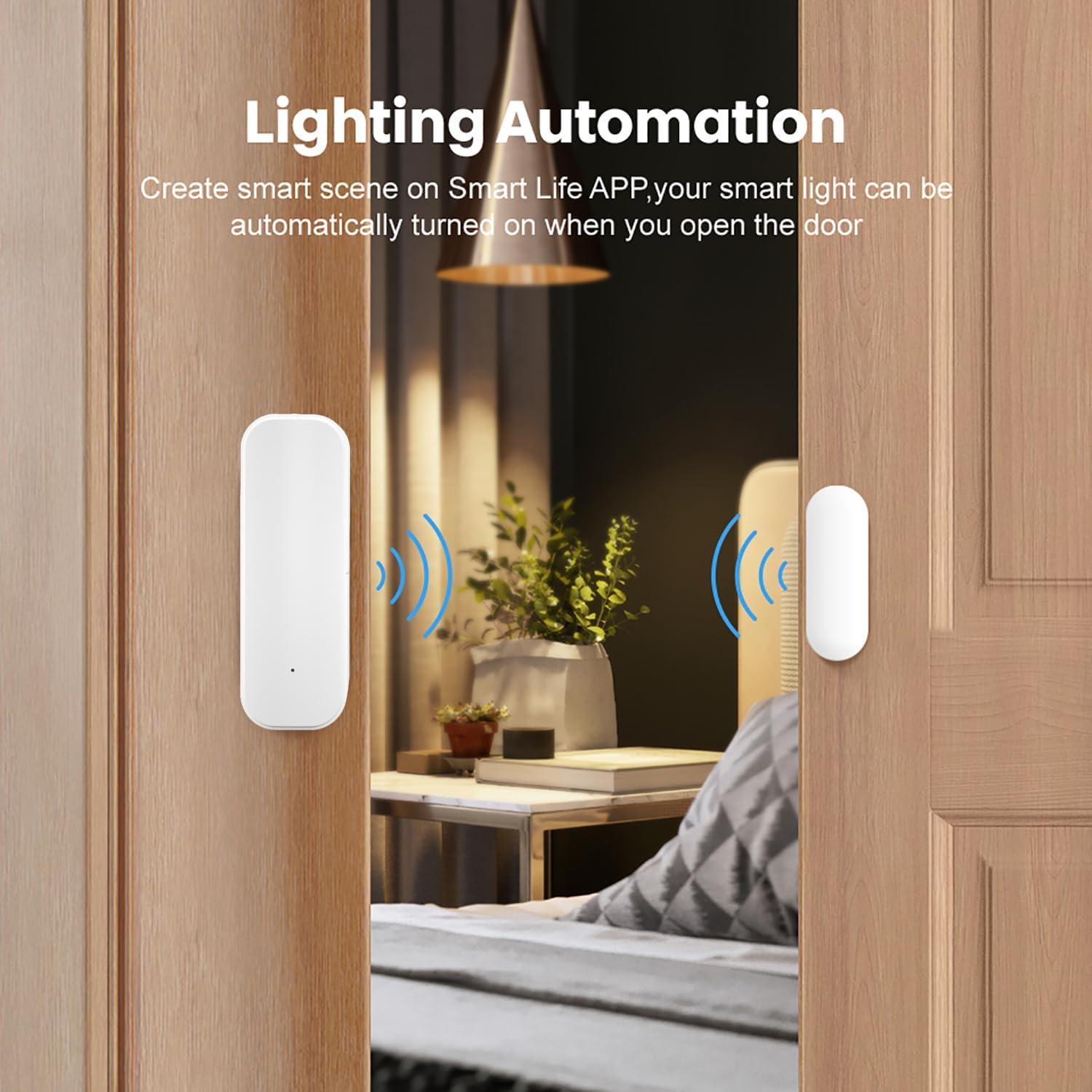 Sensor de Puerta y Ventana WiFi Gaoducash - Inalámbrico, Control App