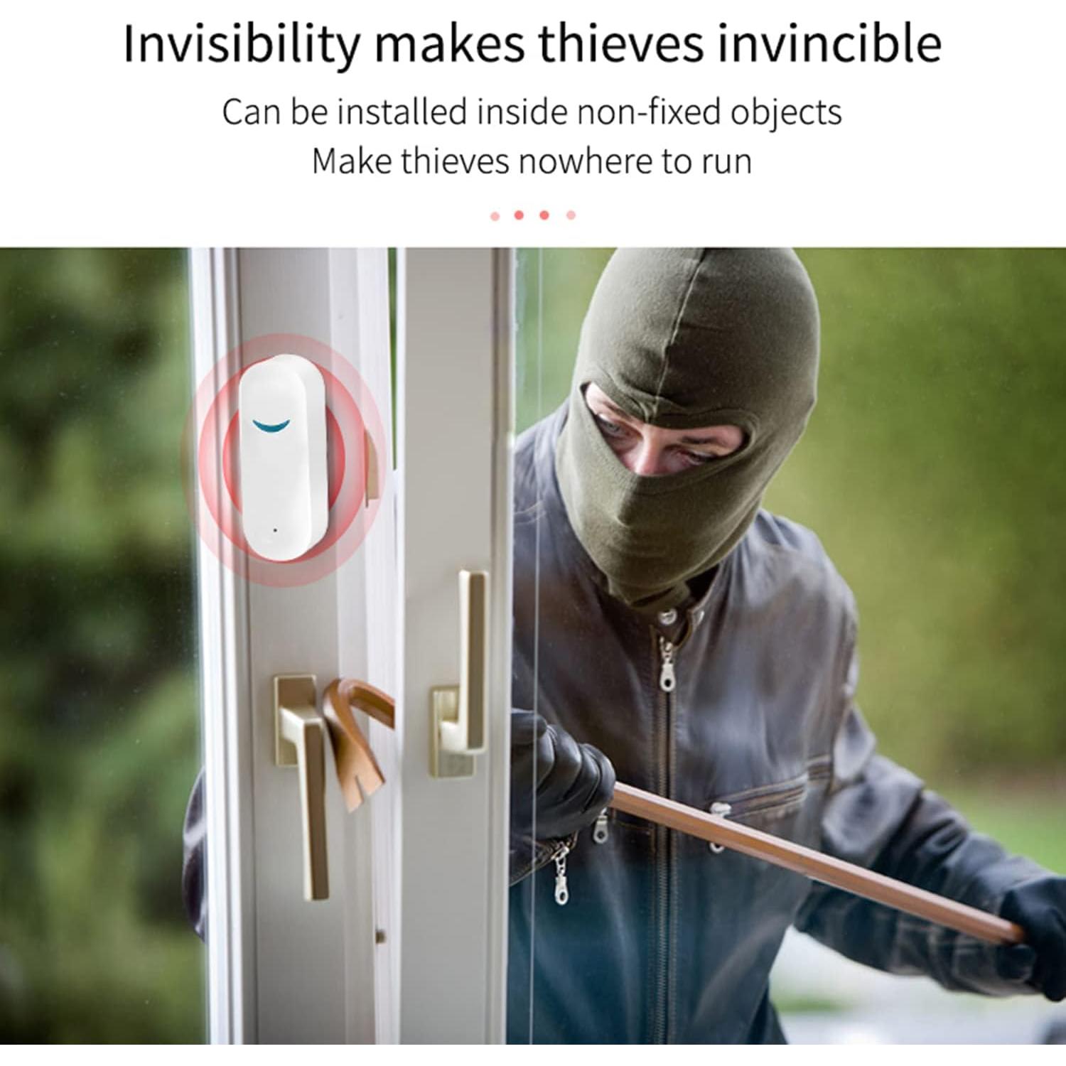 Sensor Inalámbrico de Puerta y Ventana Tuya 2-Pack, Alarma WiFi