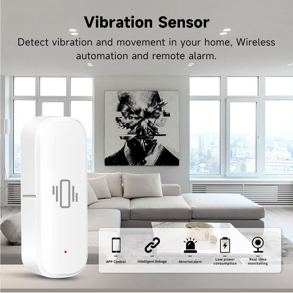 Sensor de Vibración WiFi IHSENO para Seguridad de Ventanas y Puertas