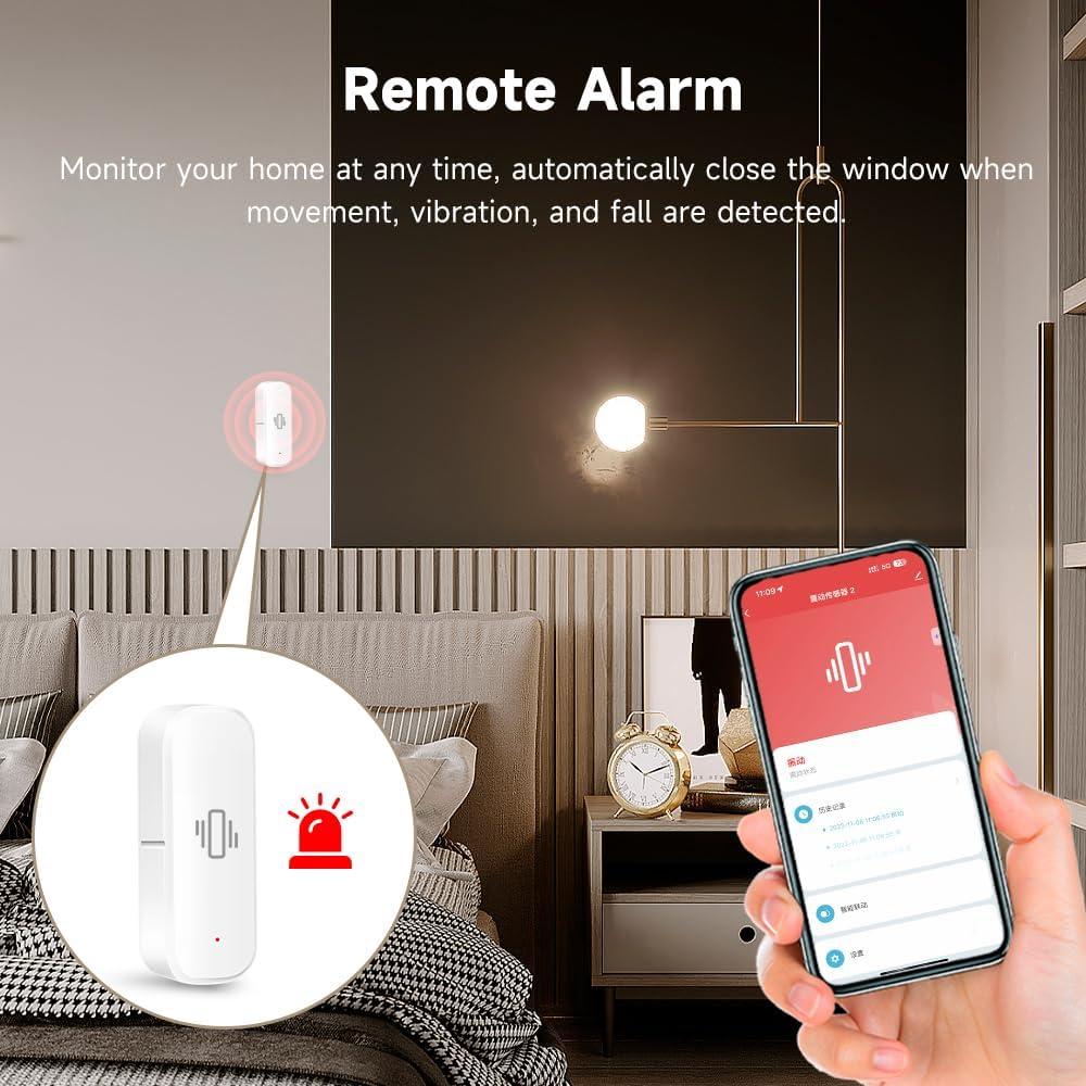 Sensor de Vibración WiFi IHSENO para Seguridad de Ventanas y Puertas