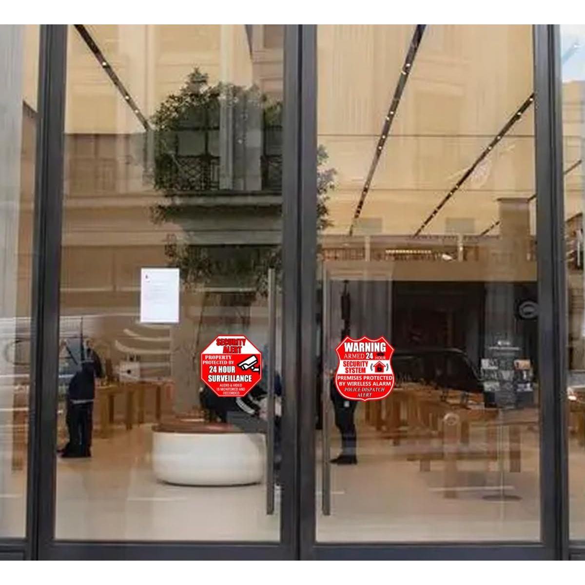 6 Etiquetas de Alarma de Cámara de Seguridad Pop Resin 7x8 cm