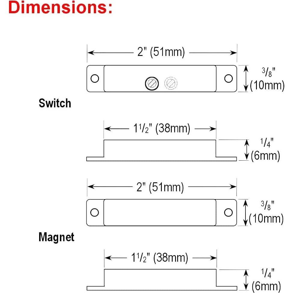Contactos Magnéticos NC Manesi para Ventanas y Puertas - 5 Juegos