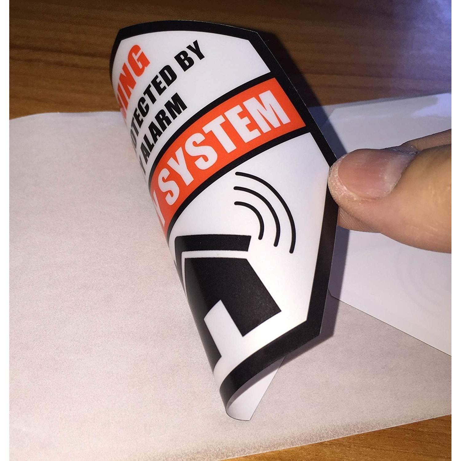 Paquete de 4 Etiquetas de Vinilo WSQ para Alarma de Seguridad 8.89 cm