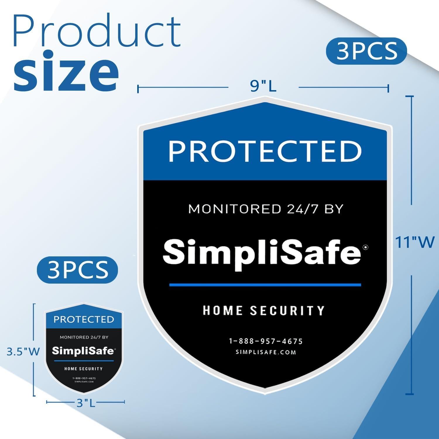 Cartel de Jardín SimpliSafe con 4 Calcomanías de Seguridad