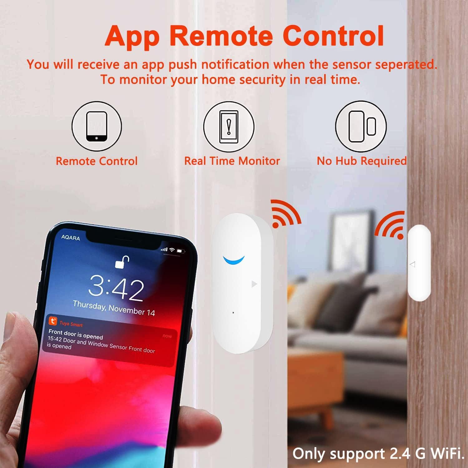 Sensor de Puerta Inteligente Molczov WiFi 4 Paquete con Baterías