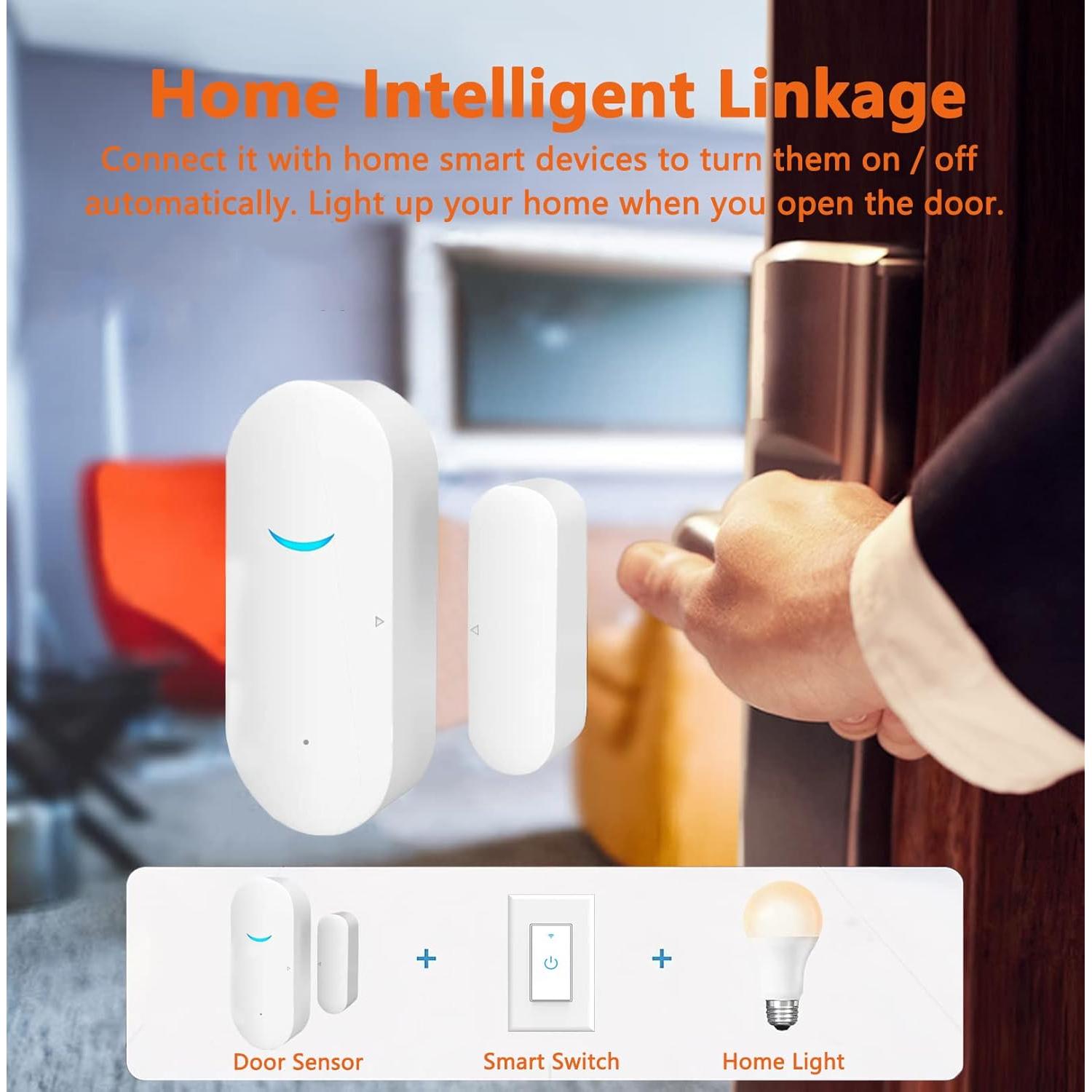 Sensor de Puerta Inteligente Molczov WiFi 4 Paquete con Baterías