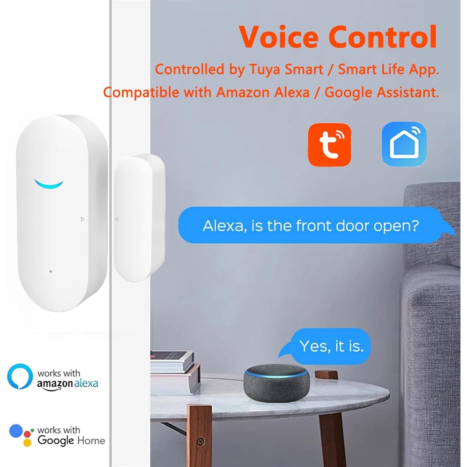 Sensor de Puerta Inteligente Molczov WiFi 4 Paquete con Baterías