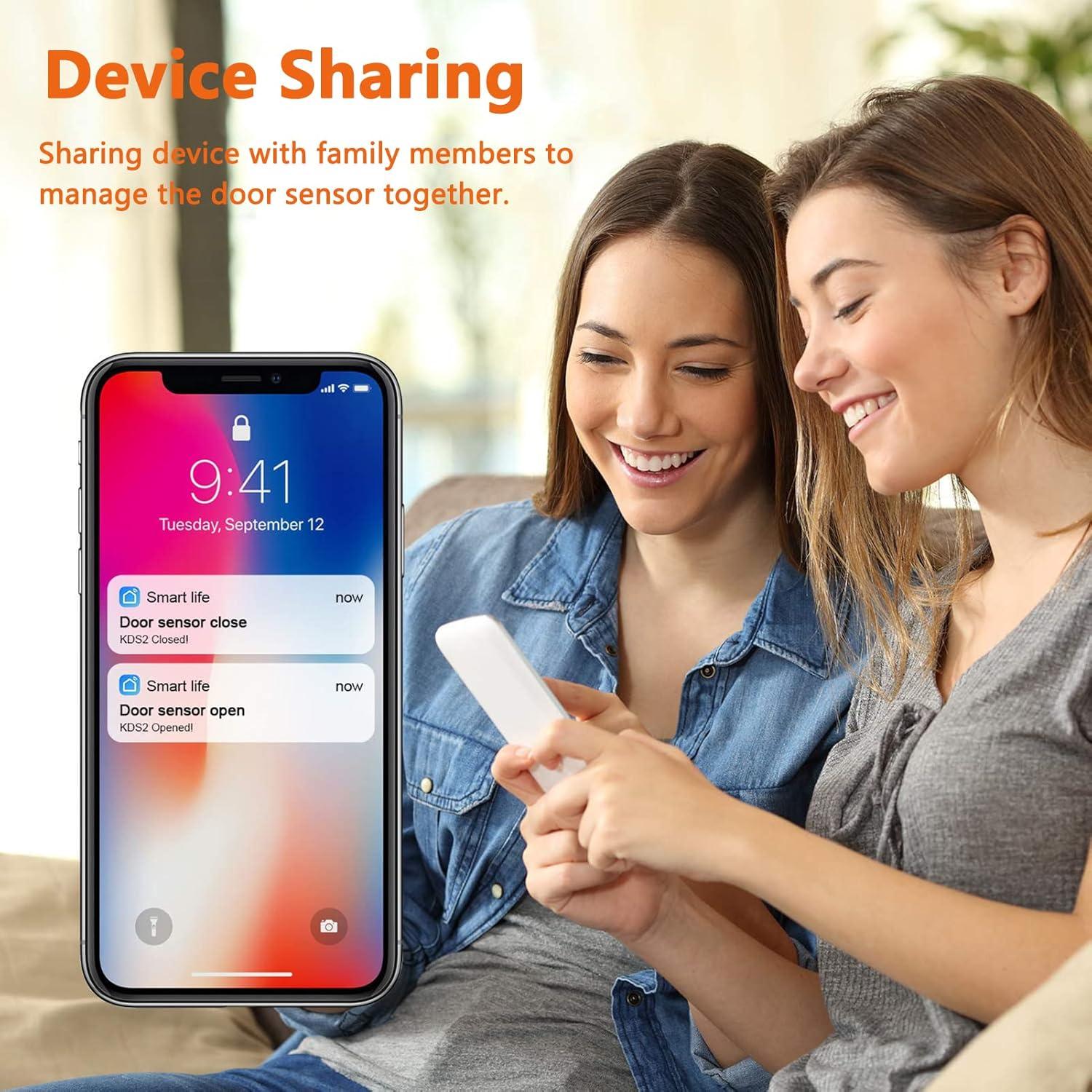 Sensor de Puerta Inteligente Molczov WiFi 4 Paquete con Baterías