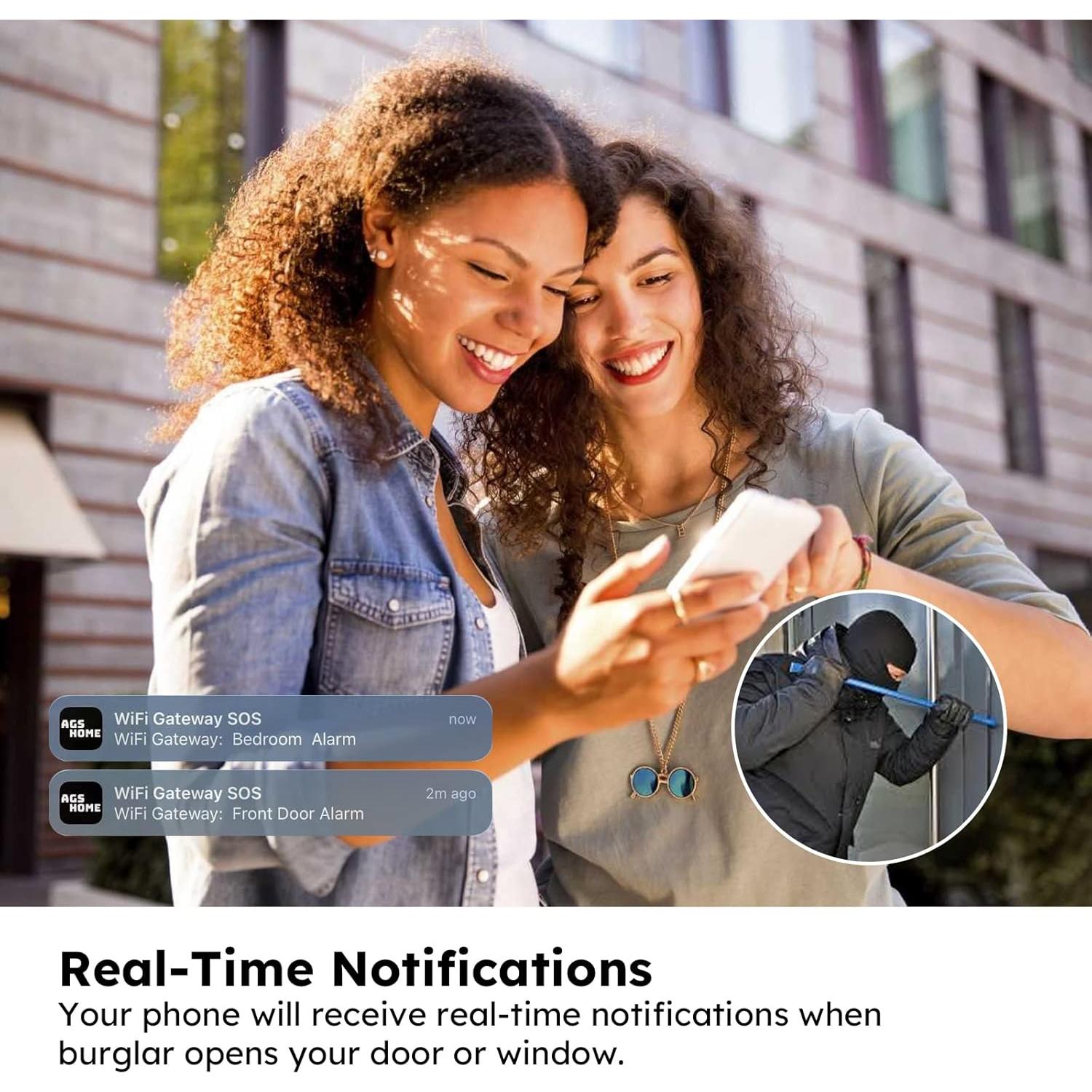 Sistema de Alarma Inalámbrico Tolviviov para Puertas y Ventanas - 5 Piezas