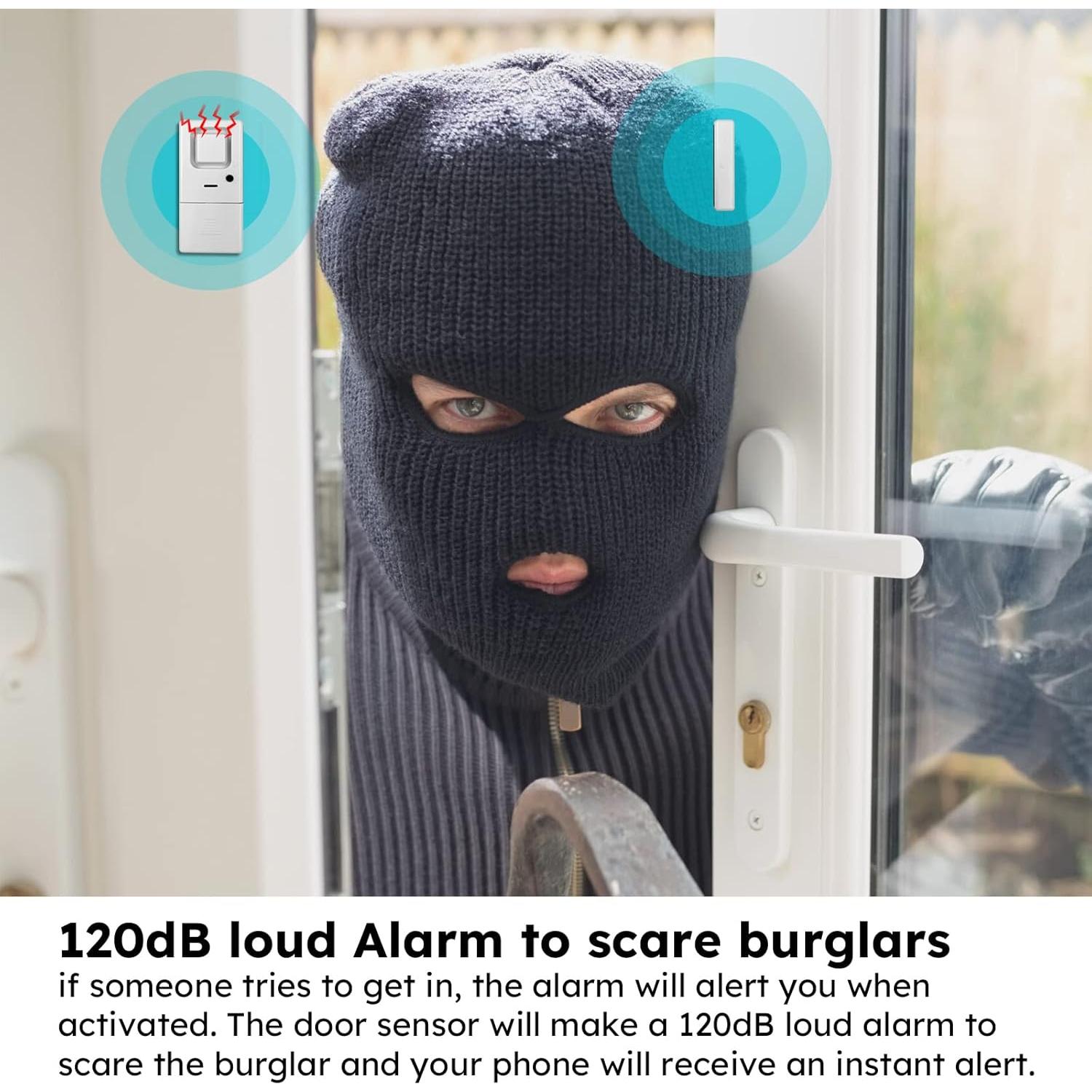 Sistema de Alarma Inalámbrico Tolviviov para Puertas y Ventanas - 5 Piezas