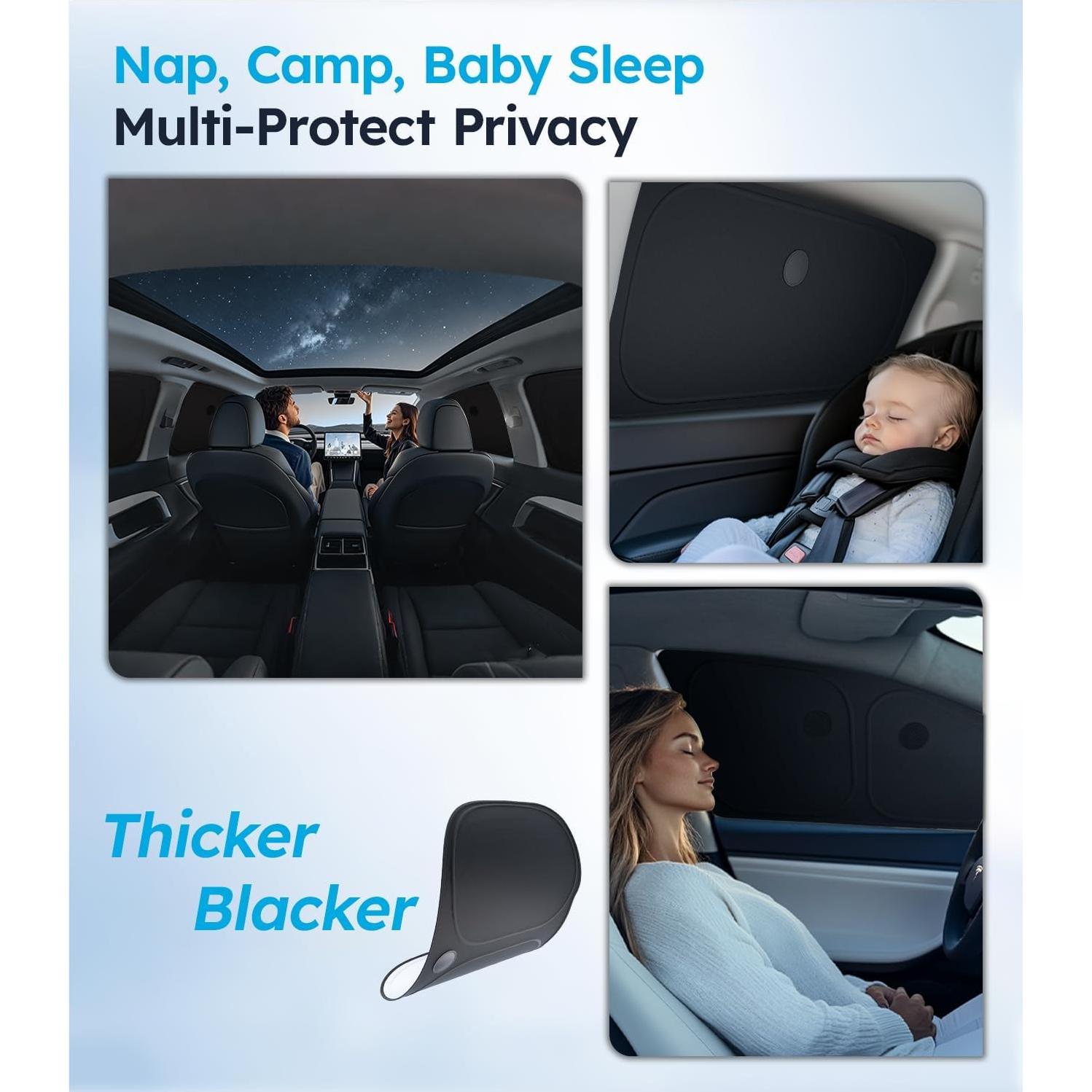 Cortinas de Ventana Lateral Wigoo 7PCS para Tesla Modelo Y 2025