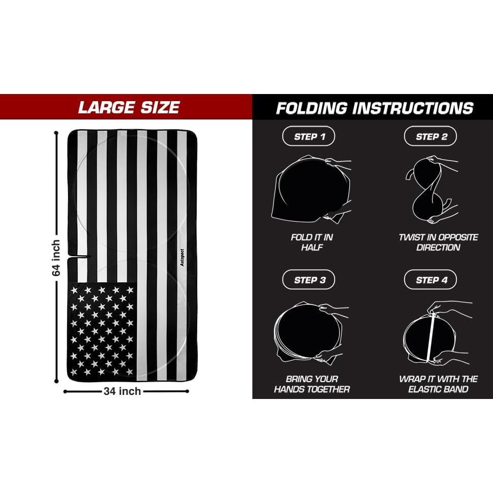 Protector Solar para Parabrisas Autopect Grande Bandera USA