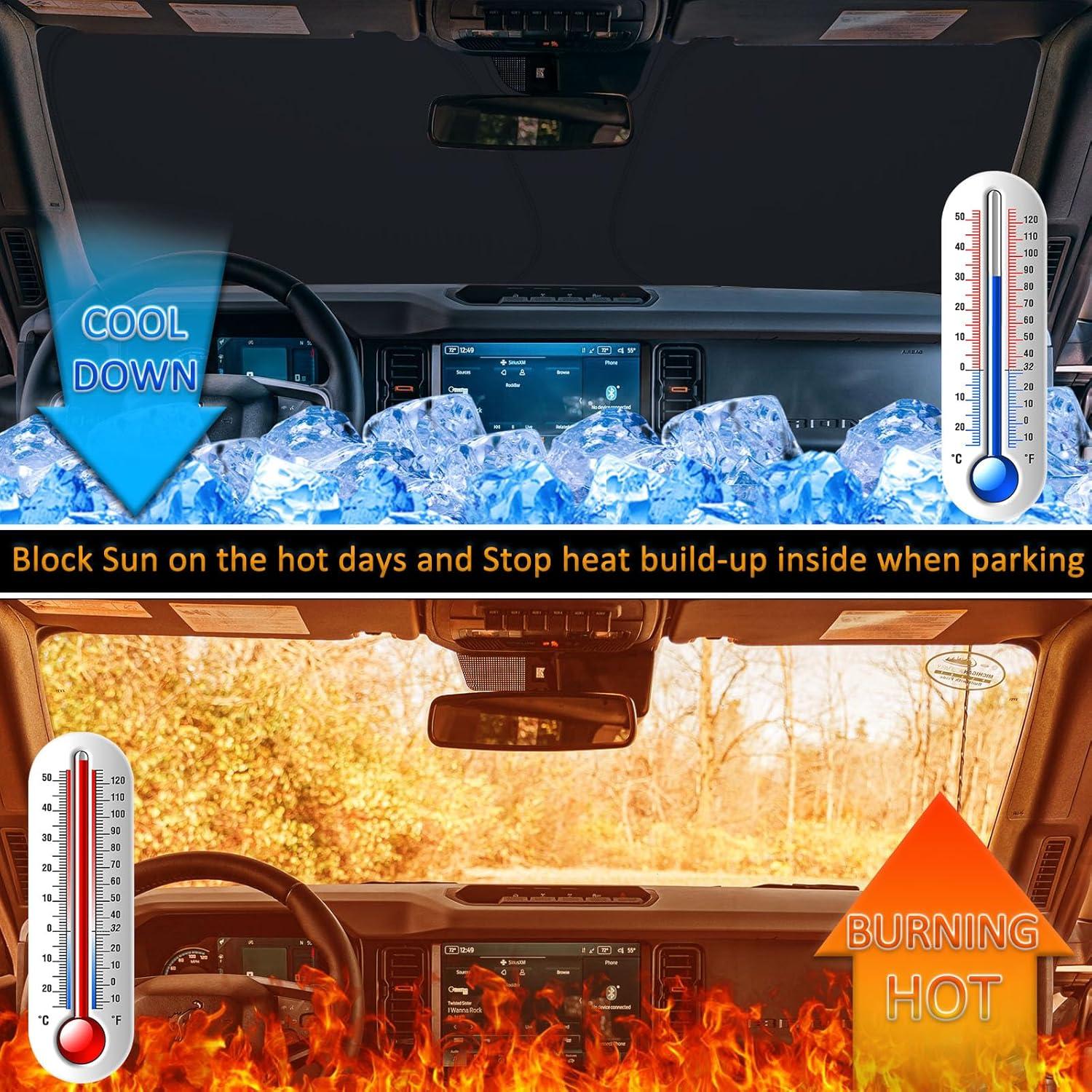 Parasol Plegable TOPINSTALL para Parabrisas Ford Bronco 2021-2025