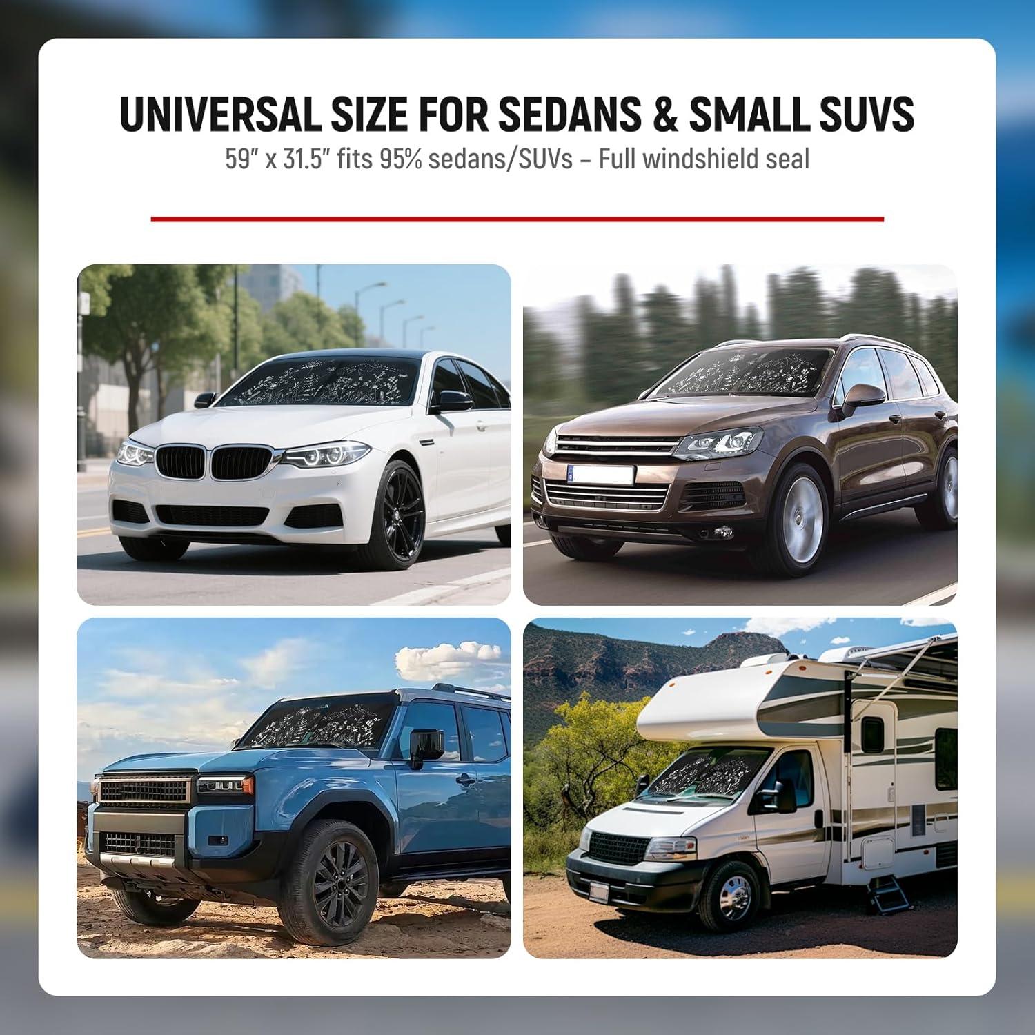 Sombrilla Plegable para Parabrisas Linsdala 150x80 cm UV