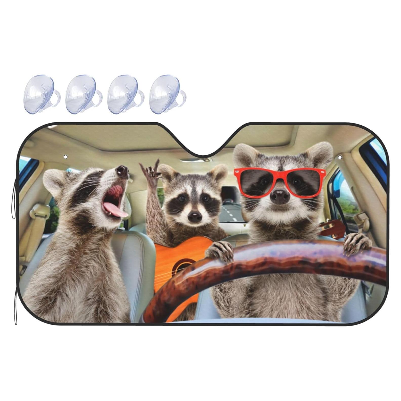 Parasol para Parabrisas de Coche Begarm 130 x 70 cm Mapaches