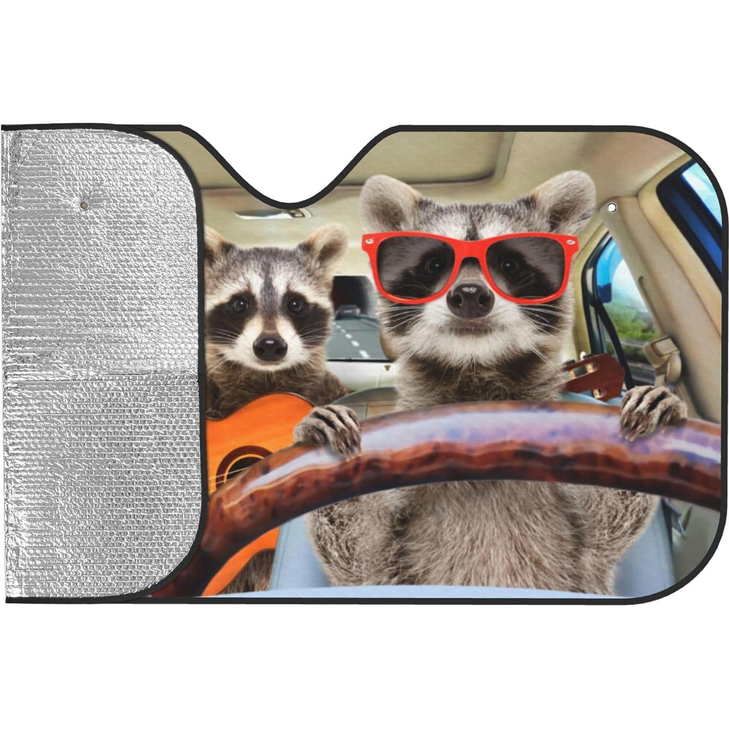 Parasol para Parabrisas de Coche Begarm 130 x 70 cm Mapaches