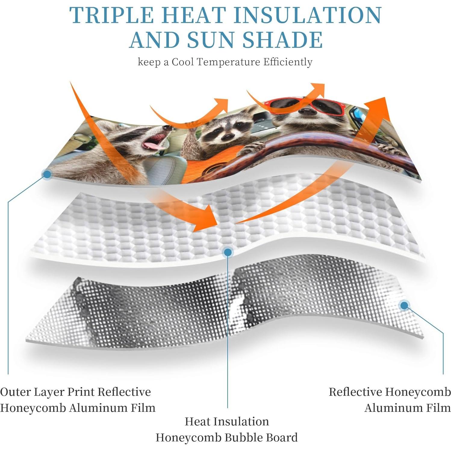 Parasol para Parabrisas de Coche Begarm 130 x 70 cm Mapaches