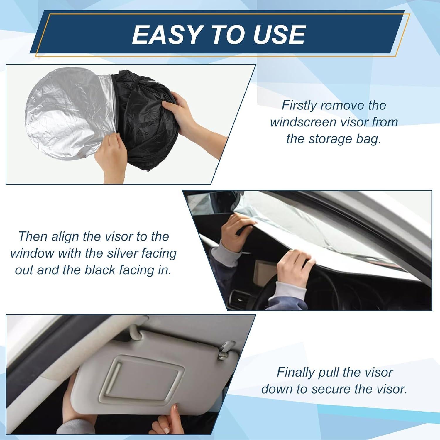 Parasol de Coche Guirnd 300T Plegable 160x86 cm Protección UV