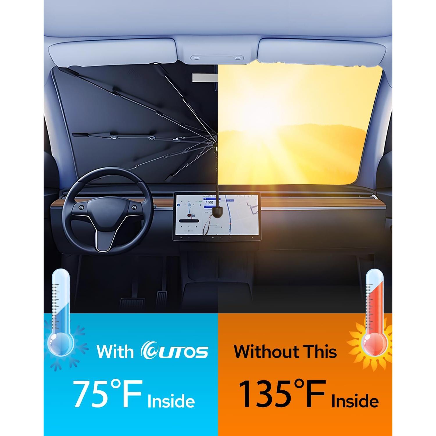 Sombra Retráctil para Parabrisas de Coche Utos 145x84cm