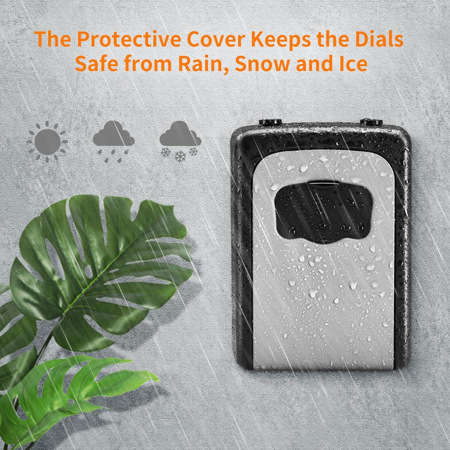 Caja de Llave Portátil Fayleeko Gris, Cerradura a Prueba de Agua