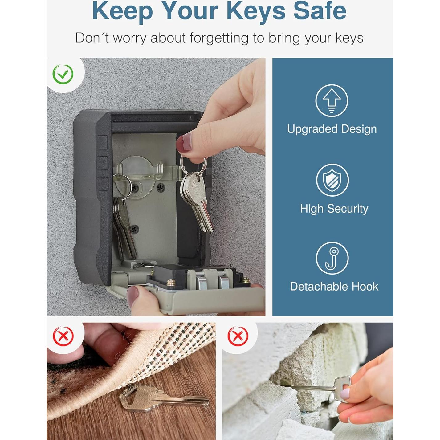 Caja de Llaves Puroma Montada en Pared con Combinación 4 Dígitos