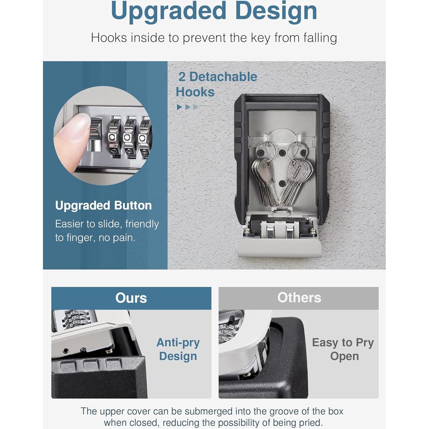 Caja de Llaves Puroma Montada en Pared con Combinación 4 Dígitos