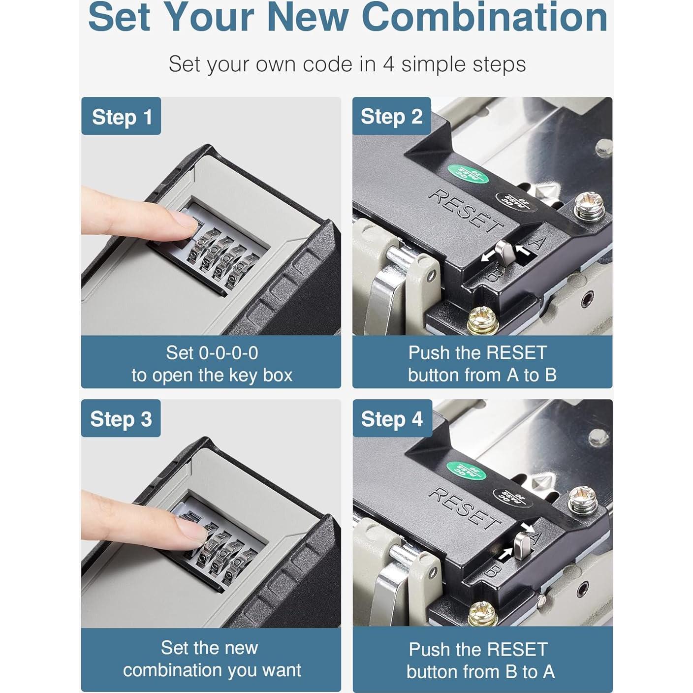 Caja de Llaves Puroma Montada en Pared con Combinación 4 Dígitos