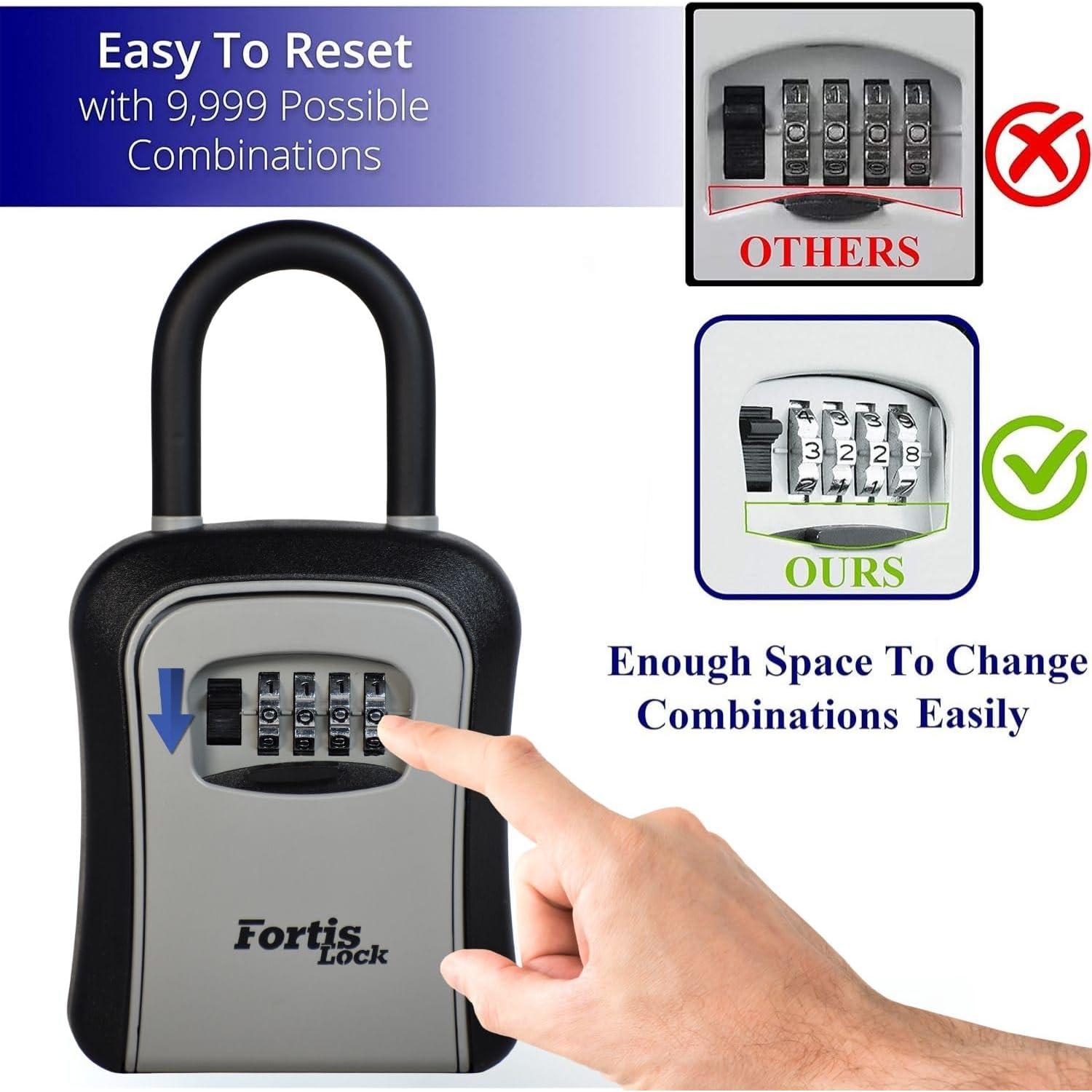 Caja de Seguridad Portátil Fortis Lock - Combinación Reajustable
