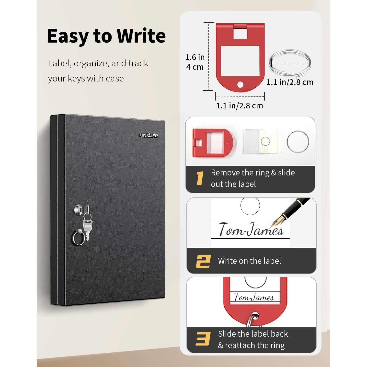 Caja de Llaves con Cerradura Uniclife 32 Posiciones Montada en Pared