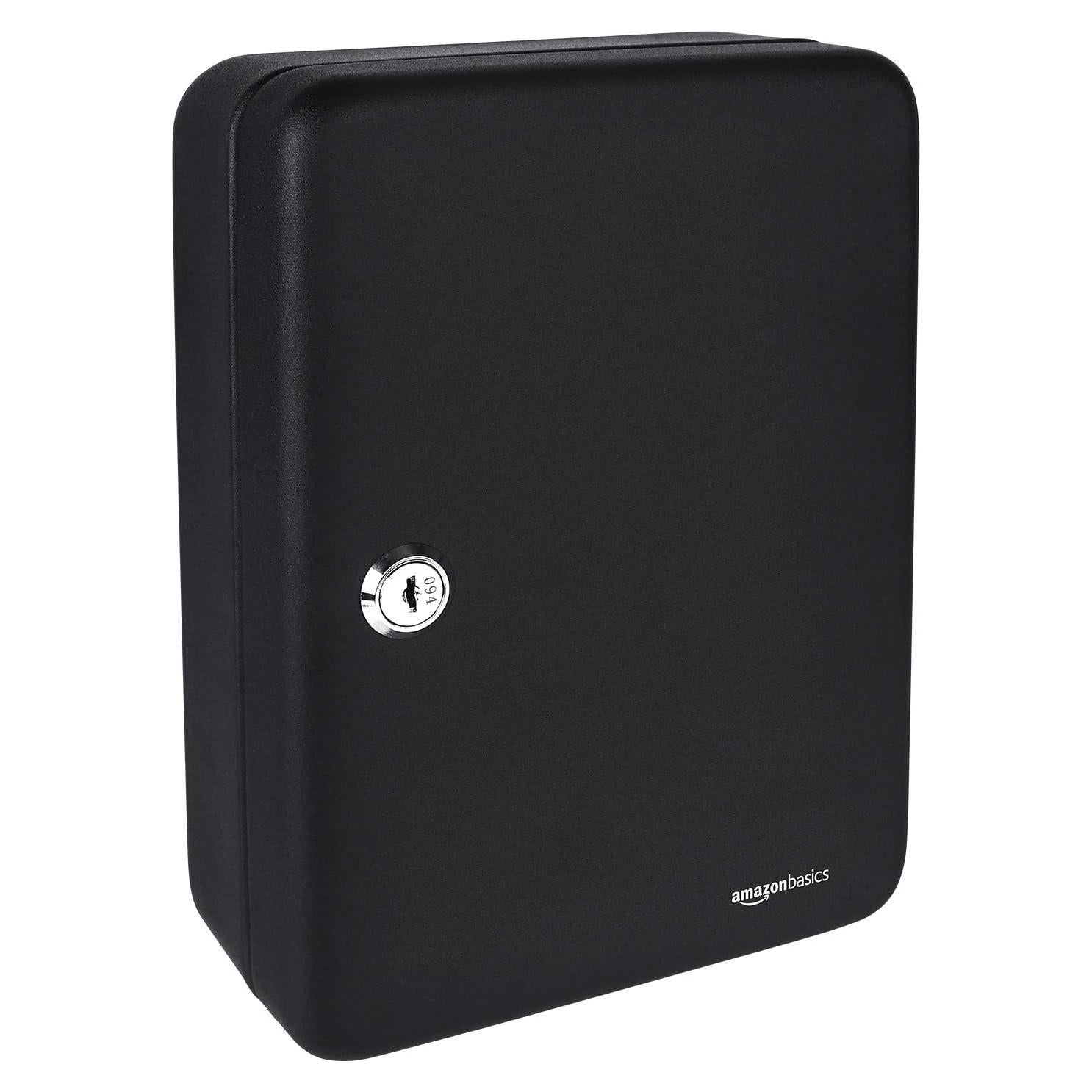 Caja de Seguridad de Acero Amazon Basics para 48 Llaves Negra