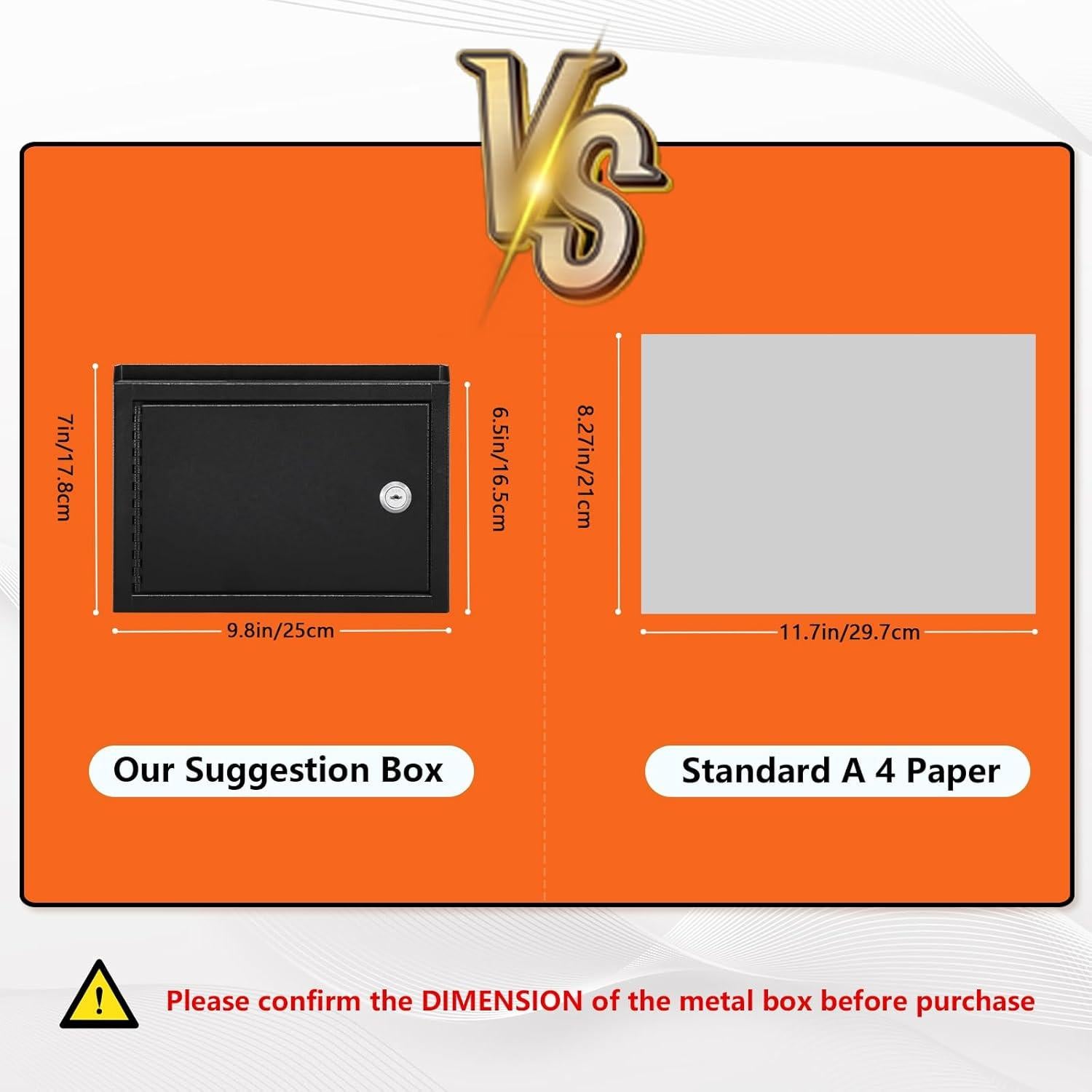 Caja de Sugerencias KYODOLED con Cerradura Negra 24.9x17.8 cm