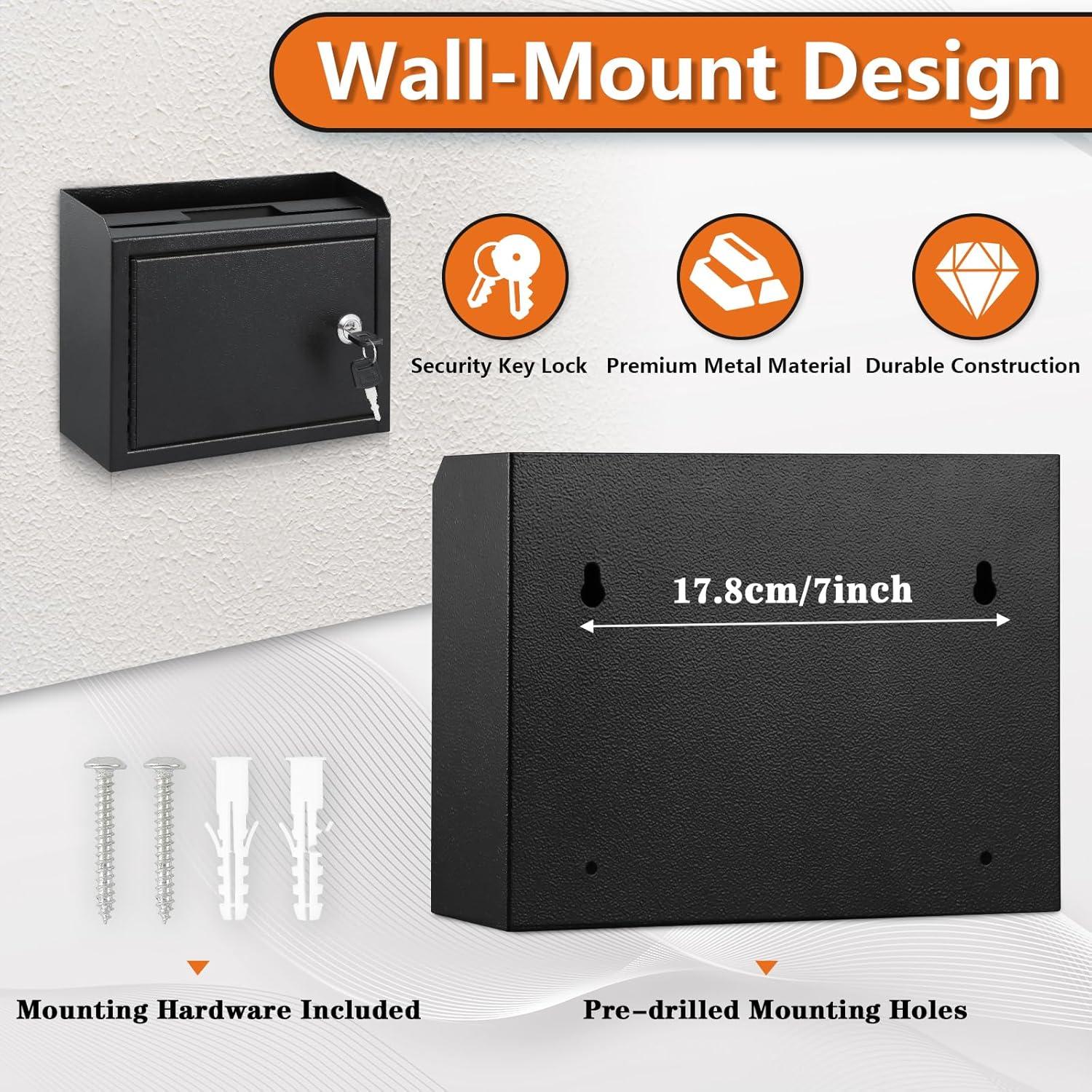 Caja de Sugerencias KYODOLED con Cerradura Negra 24.9x17.8 cm