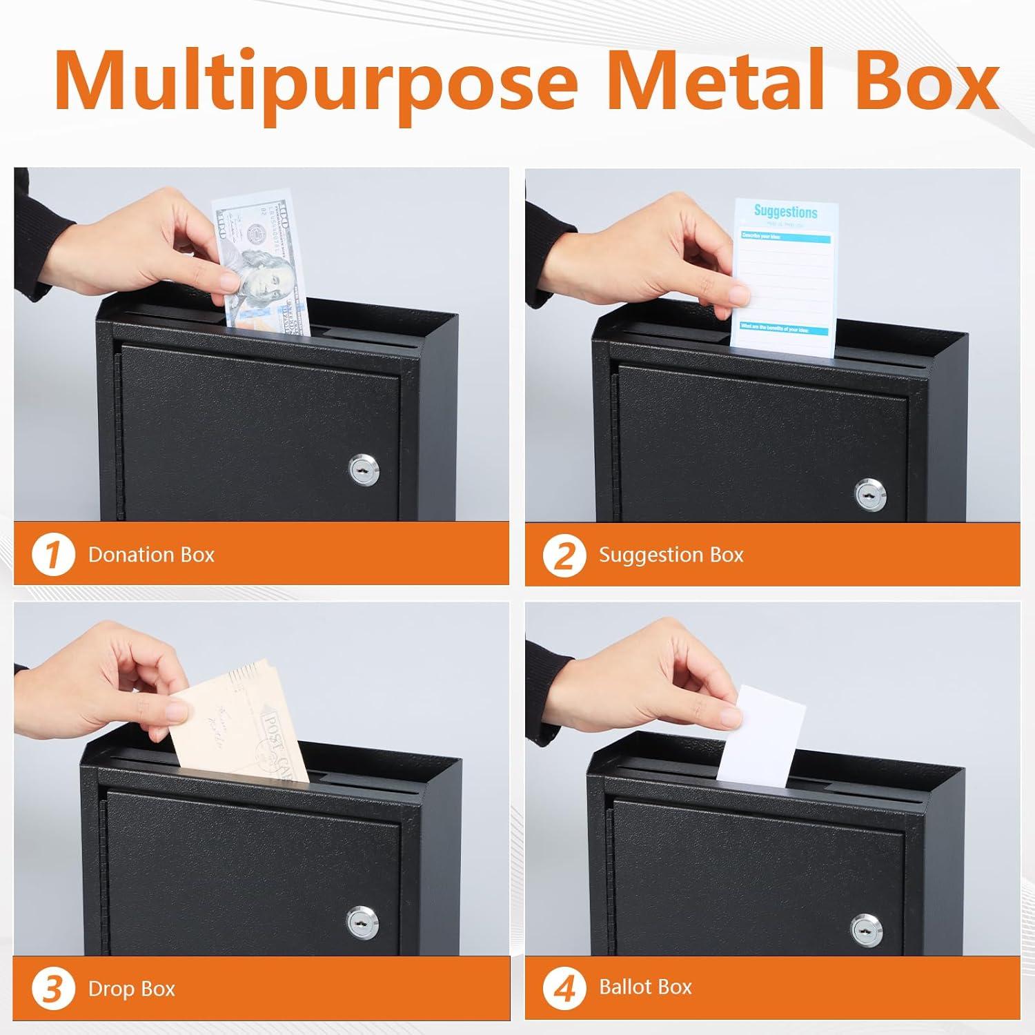 Caja de Sugerencias KYODOLED con Cerradura Negra 24.9x17.8 cm