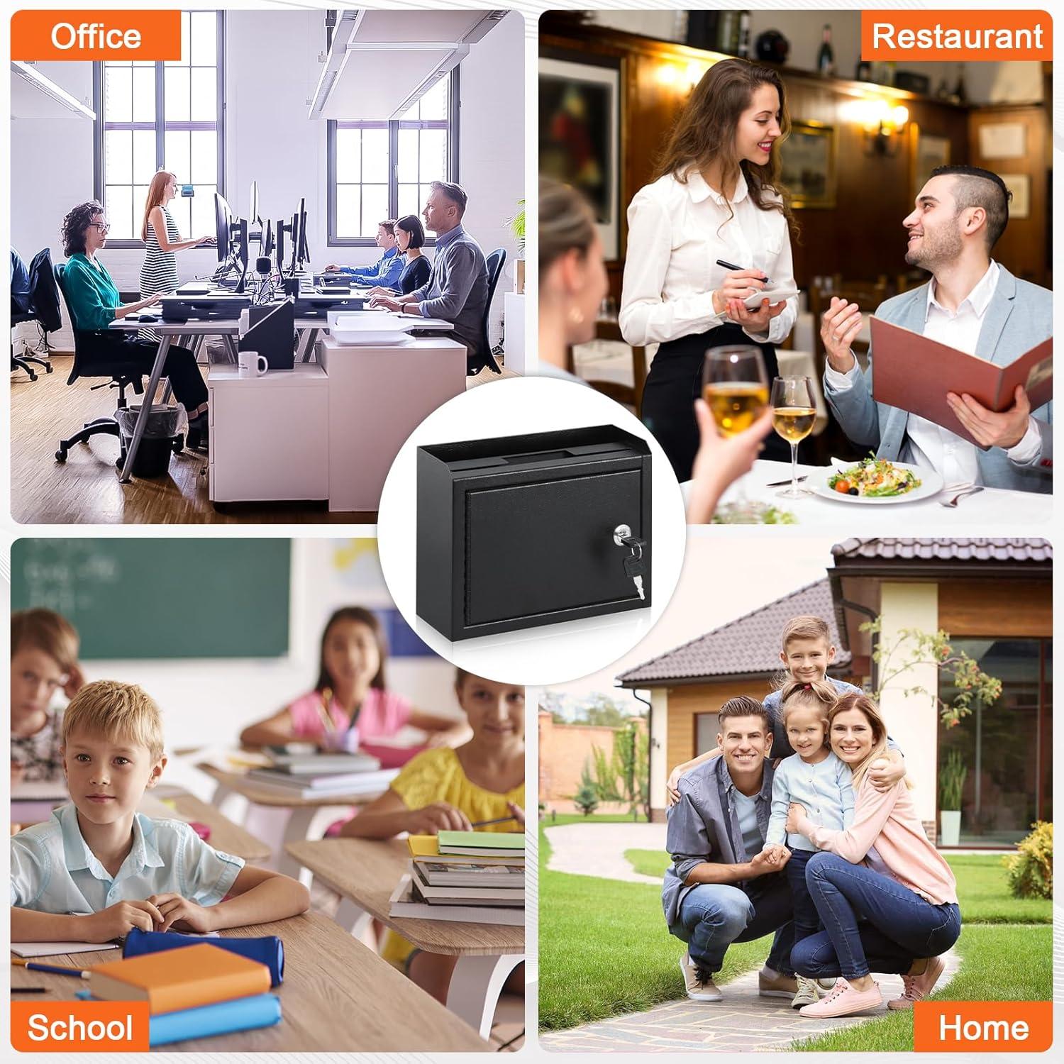 Caja de Sugerencias KYODOLED con Cerradura Negra 24.9x17.8 cm