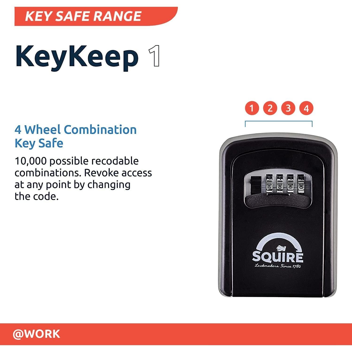 Caja de Seguridad para Llaves Squire Key Keep 1 - Combinación 4 Ruedas