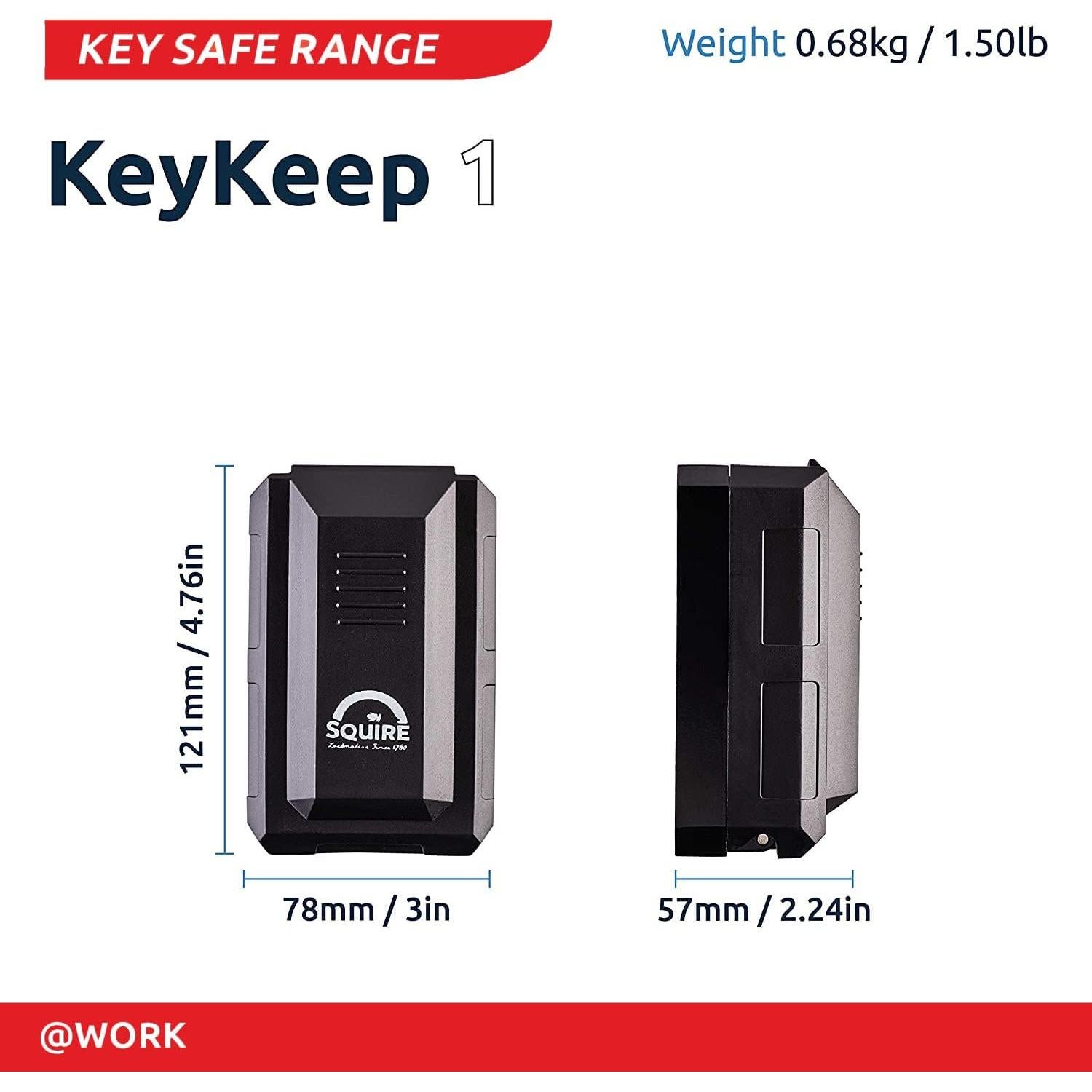 Caja de Seguridad para Llaves Squire Key Keep 1 - Combinación 4 Ruedas