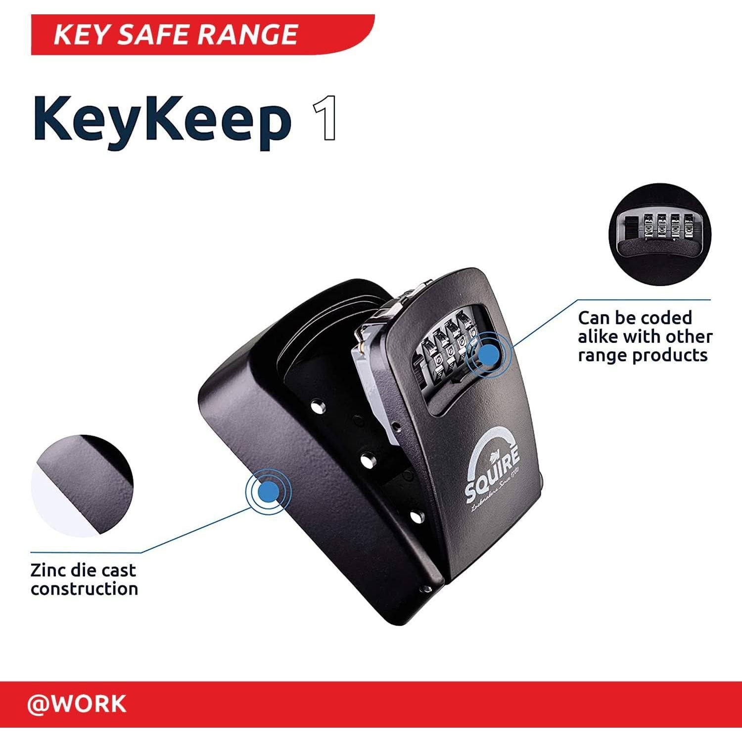 Caja de Seguridad para Llaves Squire Key Keep 1 - Combinación 4 Ruedas