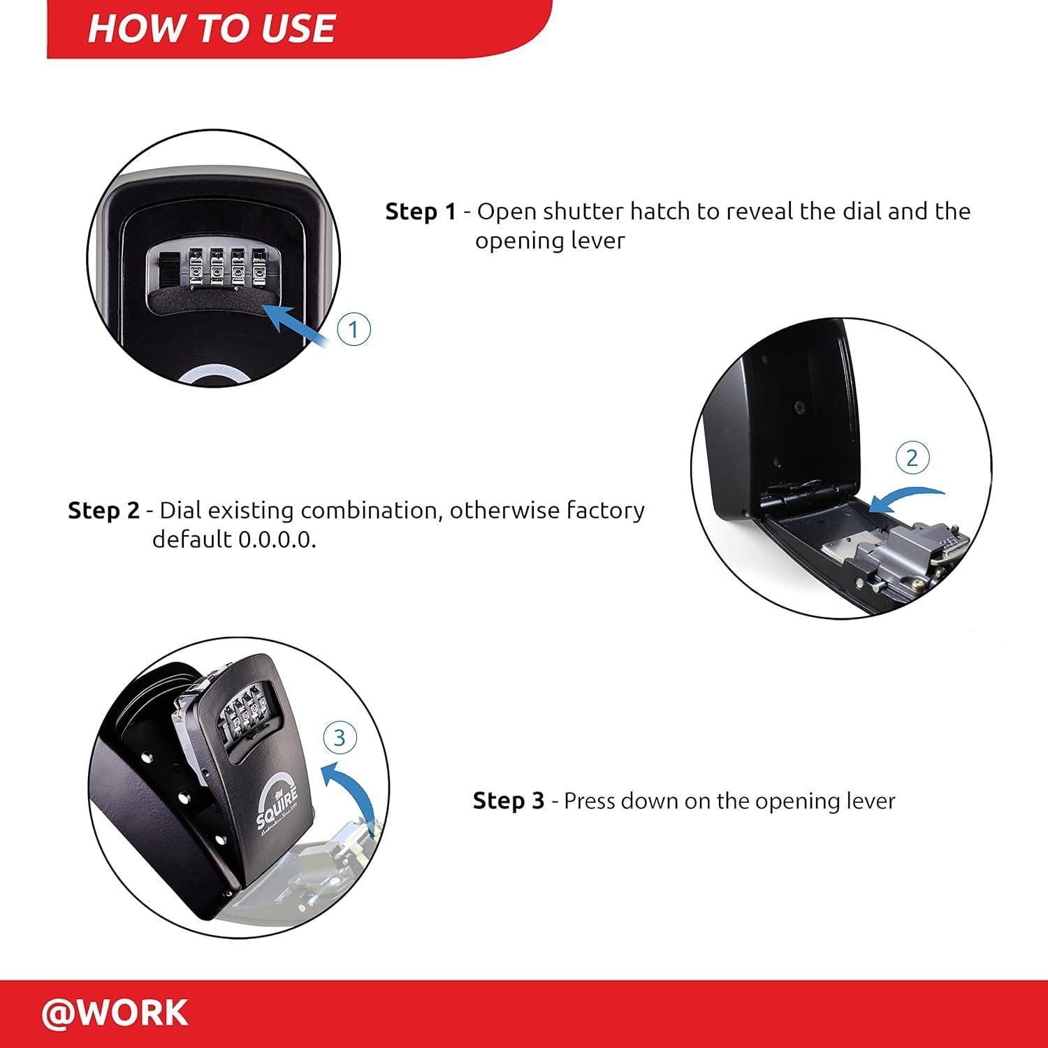 Caja de Seguridad para Llaves Squire Key Keep 1 - Combinación 4 Ruedas